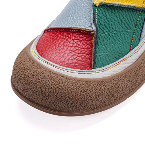 2026 New real leather ballet flats mixed colors moccasins women's slip on shoes luxury patchwork flats lady driving loafer woman